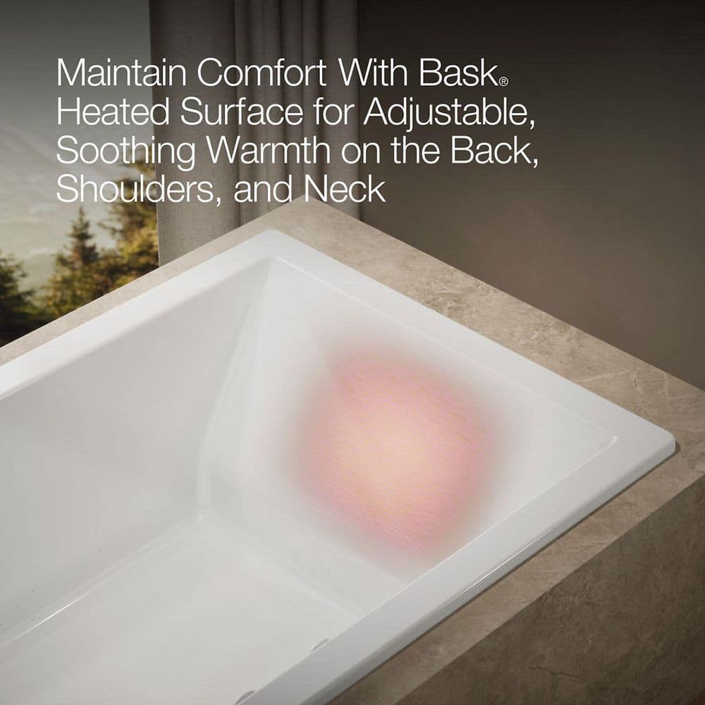 KOHLER Underscore 72 in. x 42 in. Rectangular Whirlpool Bathtub with Reversible Drain in White (2)