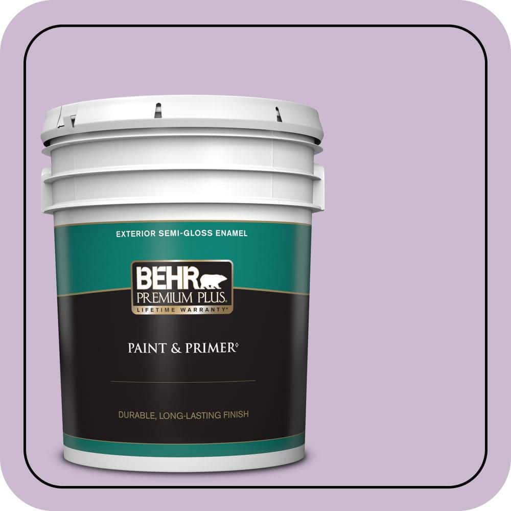 BEHR PREMIUM PLUS 5 gal. #660C-3 Sweet Petal Semi-Gloss Enamel Exterior Paint & Primer