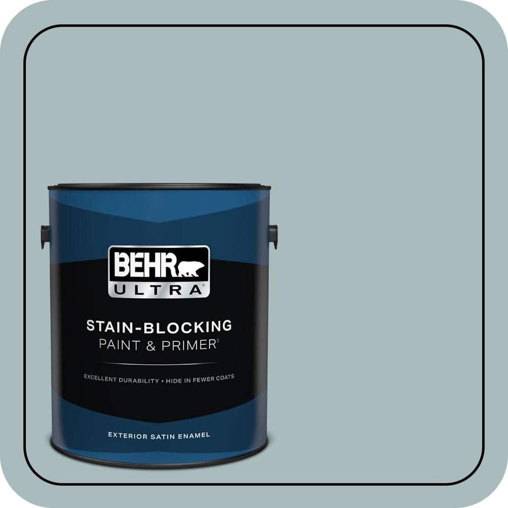 BEHR ULTRA 1 gal. #MQ6-04 Gray Wool Satin Enamel Exterior Paint & Primer