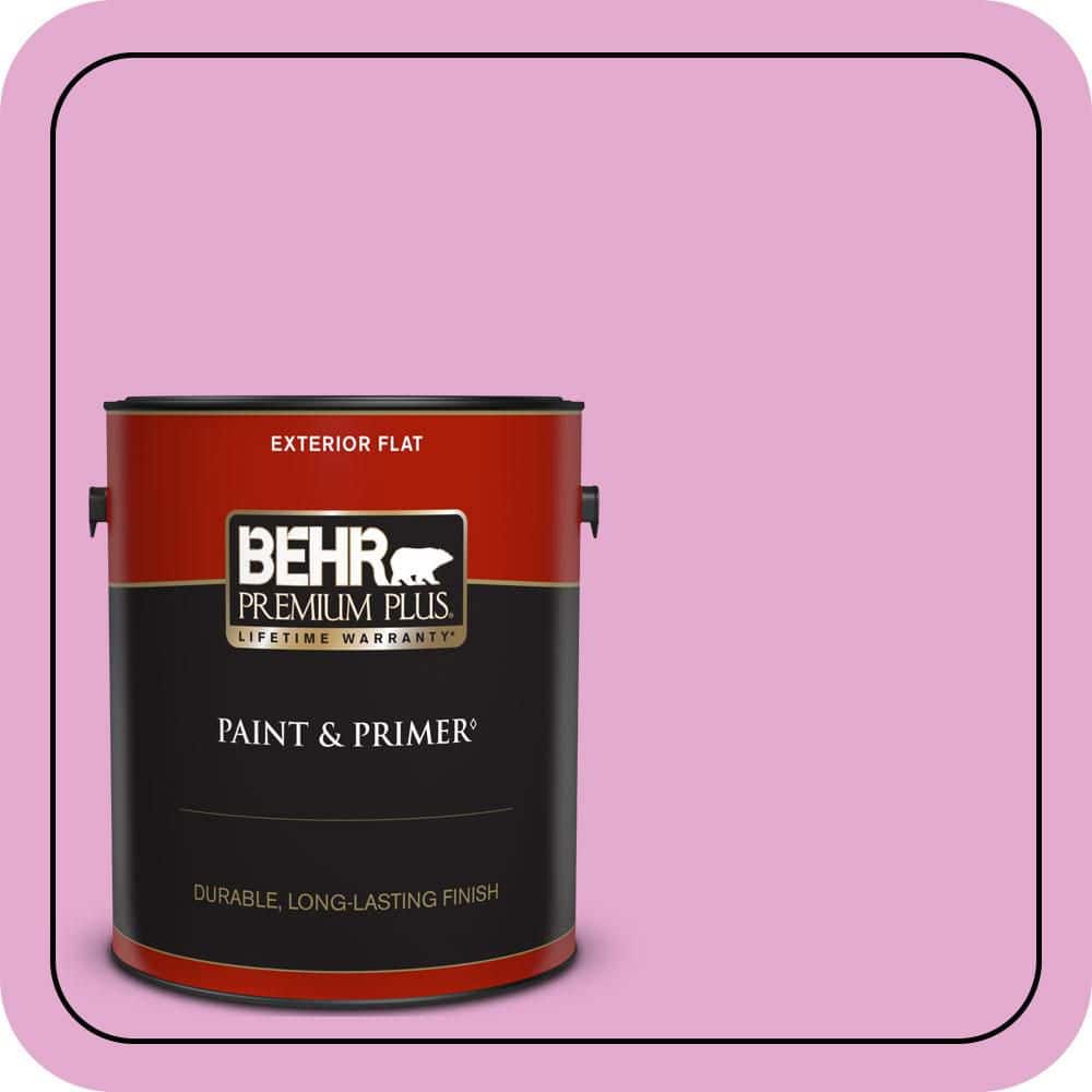 BEHR PREMIUM PLUS 1 gal. #680A-3 Pink Bliss Flat Exterior Paint & Primer (1)