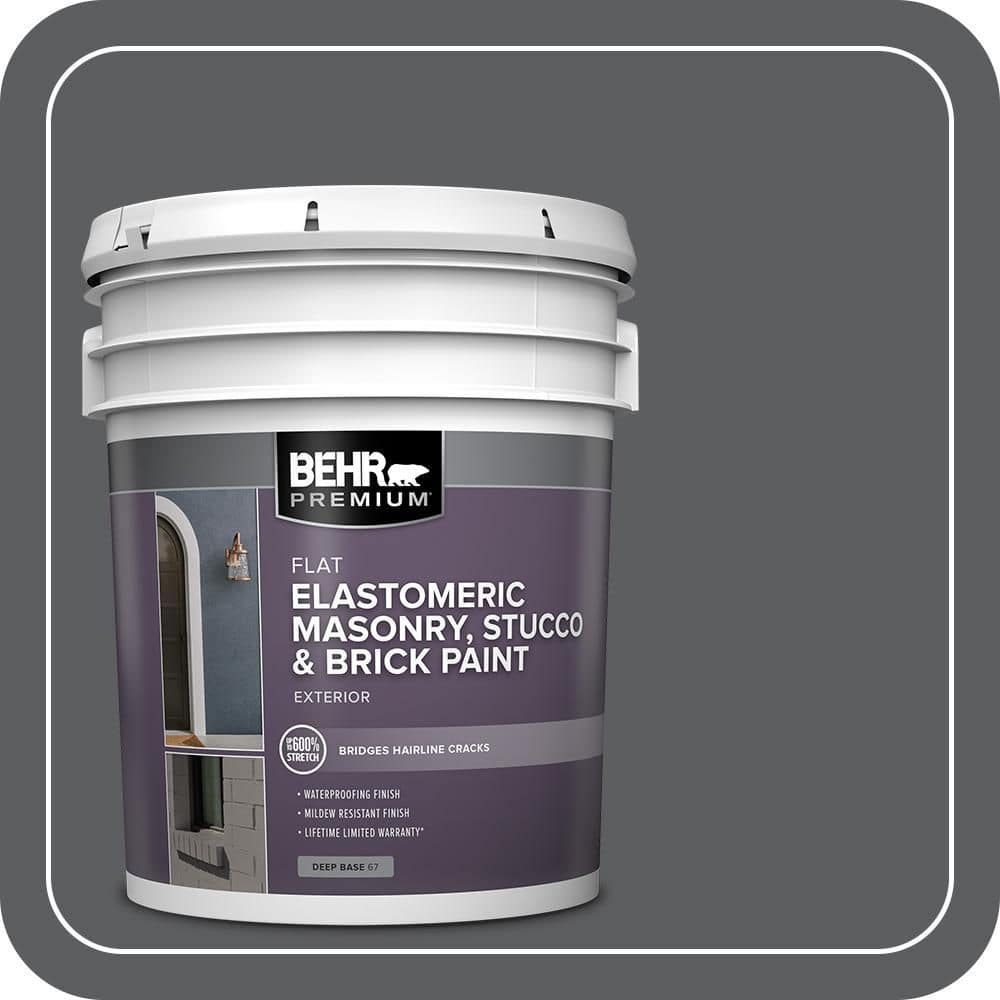 BEHR PREMIUM 5 gal. #N500-6 Graphic Charcoal Elastomeric Masonry, Stucco and Brick Exterior Paint (1)