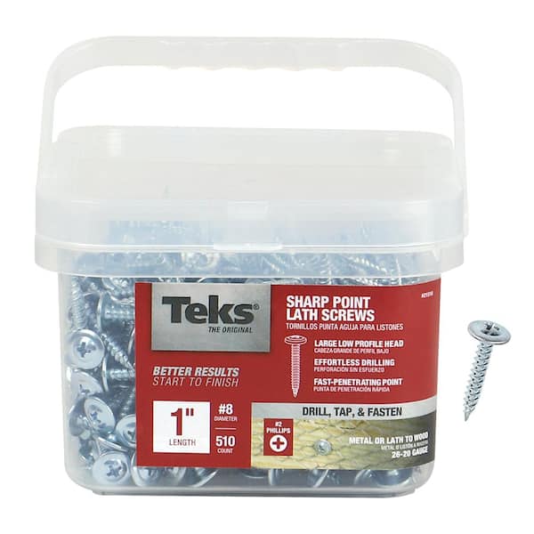 Teks 8 x 3/4 in. Phillips Truss Head Sharp Point Lath Screws (600-Pack) (4)