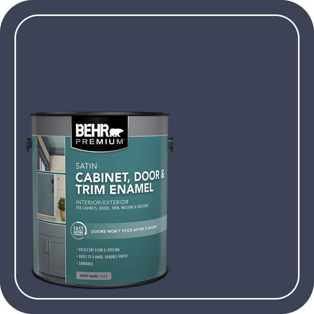 BEHR PREMIUM 1 gal. #HDC-CL-26A Indigo Ink Satin Enamel Interior/Exterior Cabinet, Door & Trim Paint