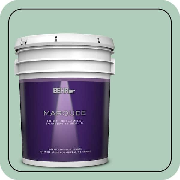 BEHR MARQUEE 5 gal. #T13-12 Jazzy Jade Eggshell Enamel Interior Paint & Primer (2)