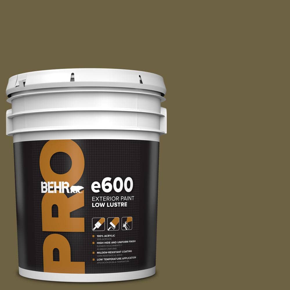 BEHR PRO 5 gal. #ICC-88 Classic Olive Low Luster Exterior Paint