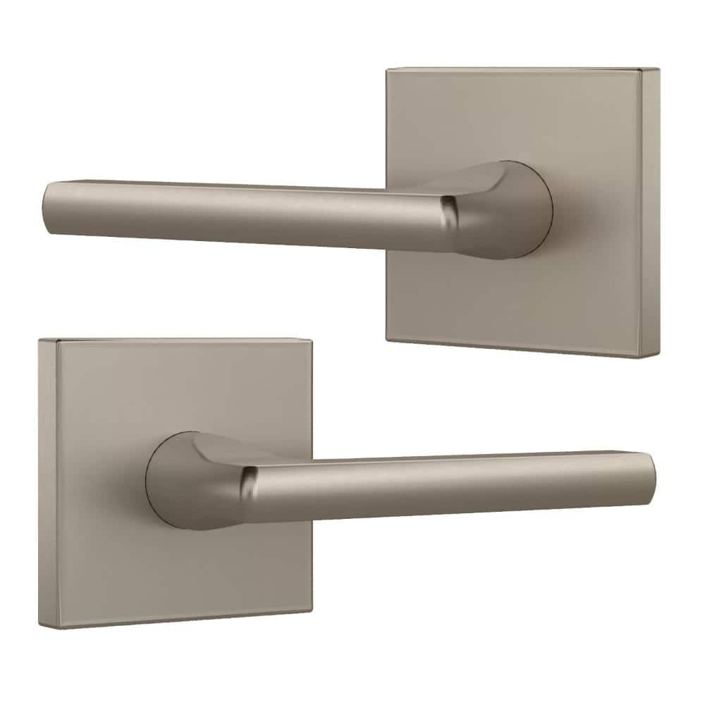 Mega Handles Prime Dummy Lever Door Handle Closet or French Doors Non-Turning - Satin Nickel (2 Pack) 5" (1)