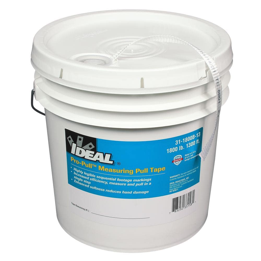 IDEAL 5/8 in. x 1300 ft. Bucket Pro-Pull Measuring PullTape Tensile Strength 1800 lbs. (1)