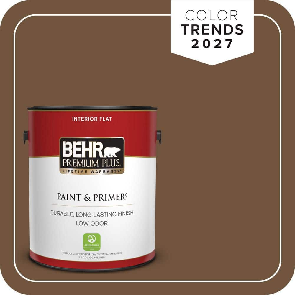 BEHR PREMIUM PLUS 1 gal. #PPU4-20 Ancient Root Flat Low Odor Interior Paint & Primer