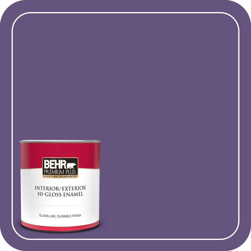 BEHR PREMIUM PLUS 1 qt. #S-G-650 Berry Syrup Hi-Gloss Enamel Interior/Exterior Paint & Primer (1)
