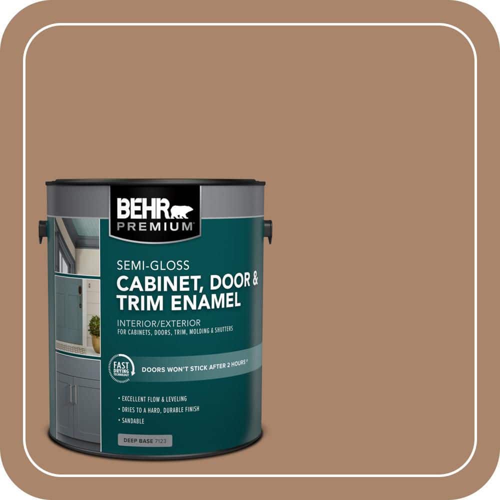 BEHR PREMIUM 1 gal. #S220-5 Nutshell Semi-Gloss Enamel Interior/Exterior Cabinet, Door & Trim Paint