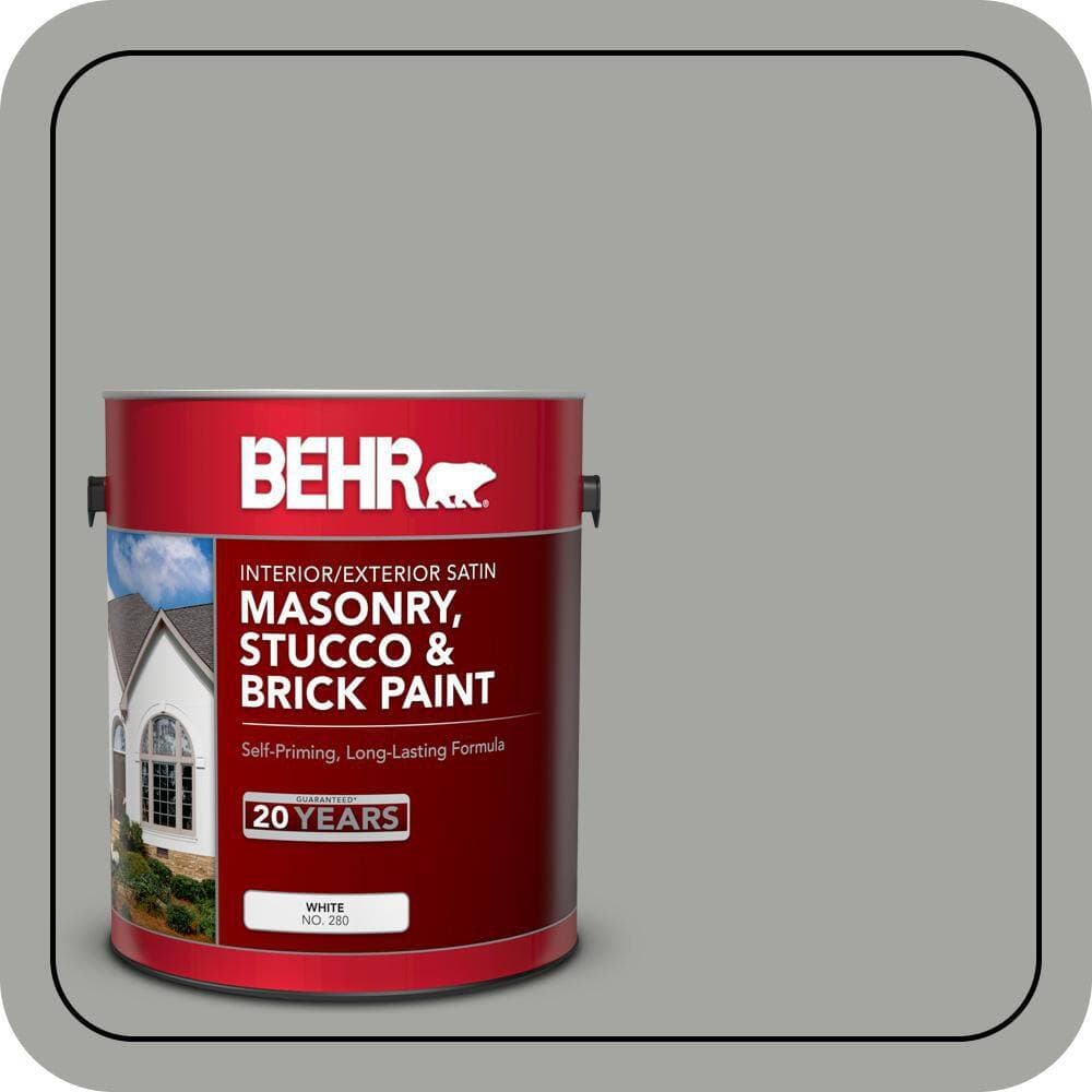 BEHR 5 gal. #PPU24-18 Great Graphite Satin Interior/Exterior Masonry, Stucco and Brick Paint