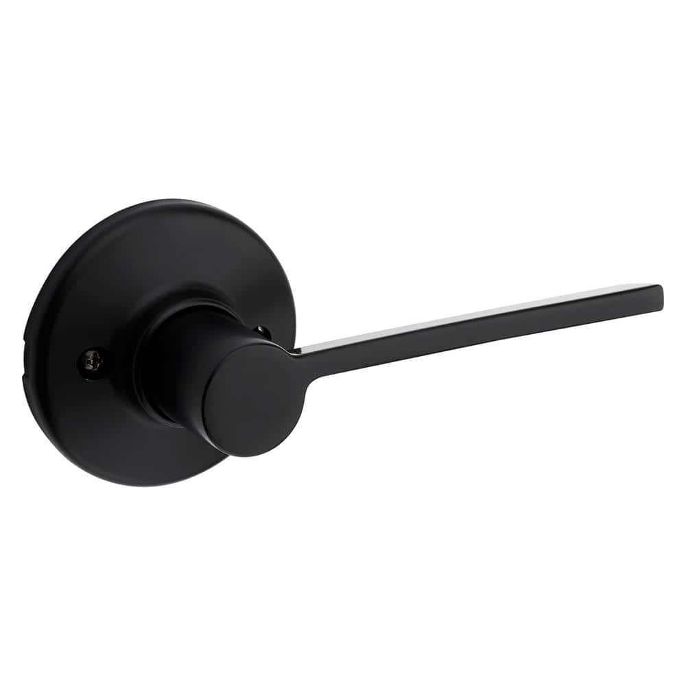 Kwikset Ladera Matte Black Contemporary Round Half-Dummy Door Handle (1)