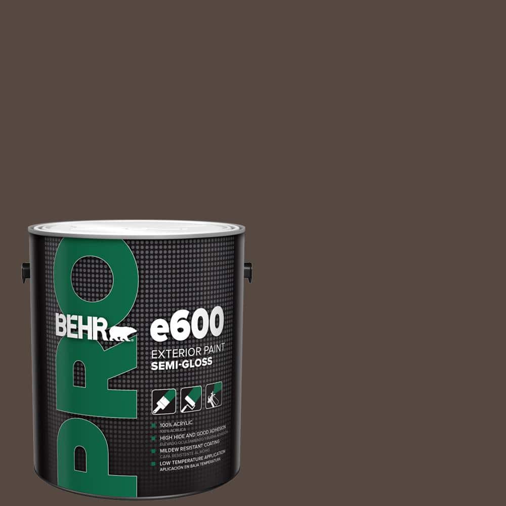 BEHR PRO 1 gal. #N210-7 Havana Coffee Semi-Gloss Acrylic Exterior Paint