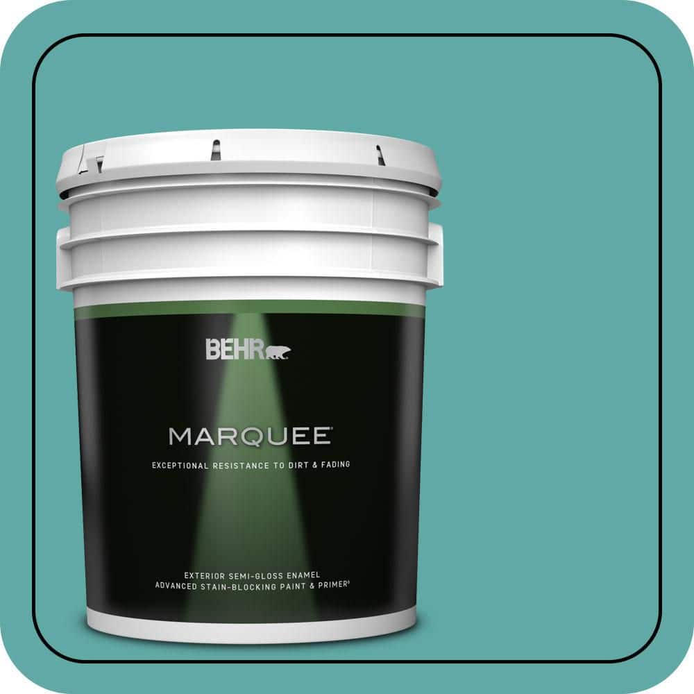 BEHR MARQUEE 5 gal. #500D-5 Teal Zeal Semi-Gloss Enamel Exterior Paint & Primer