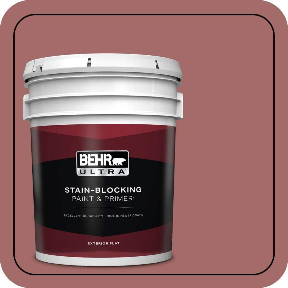 BEHR ULTRA 5 gal. #S150-5 Vermilion Flat Exterior Paint & Primer