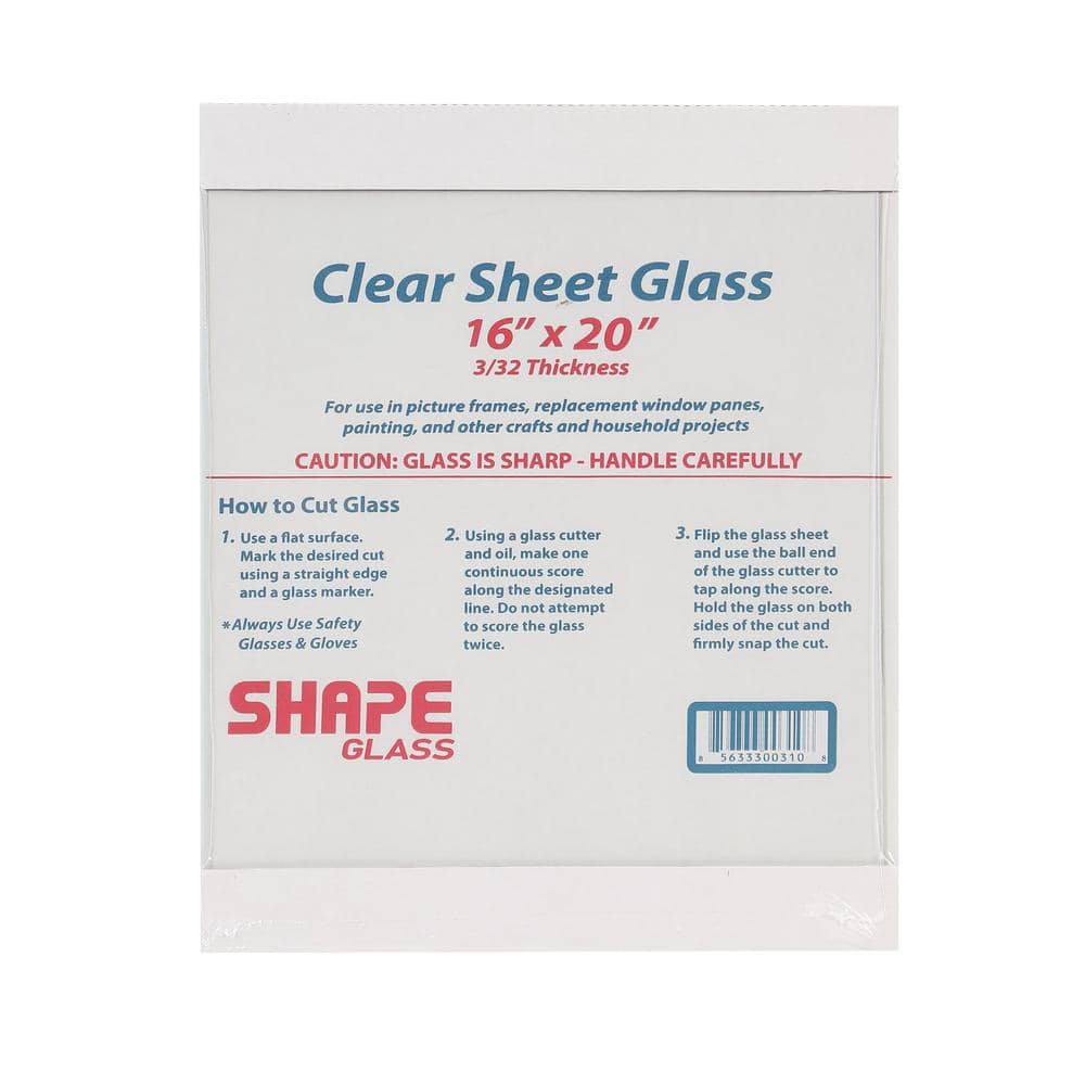 Unbranded 16 in. x 20 in. x .0938 in. Clear Glass