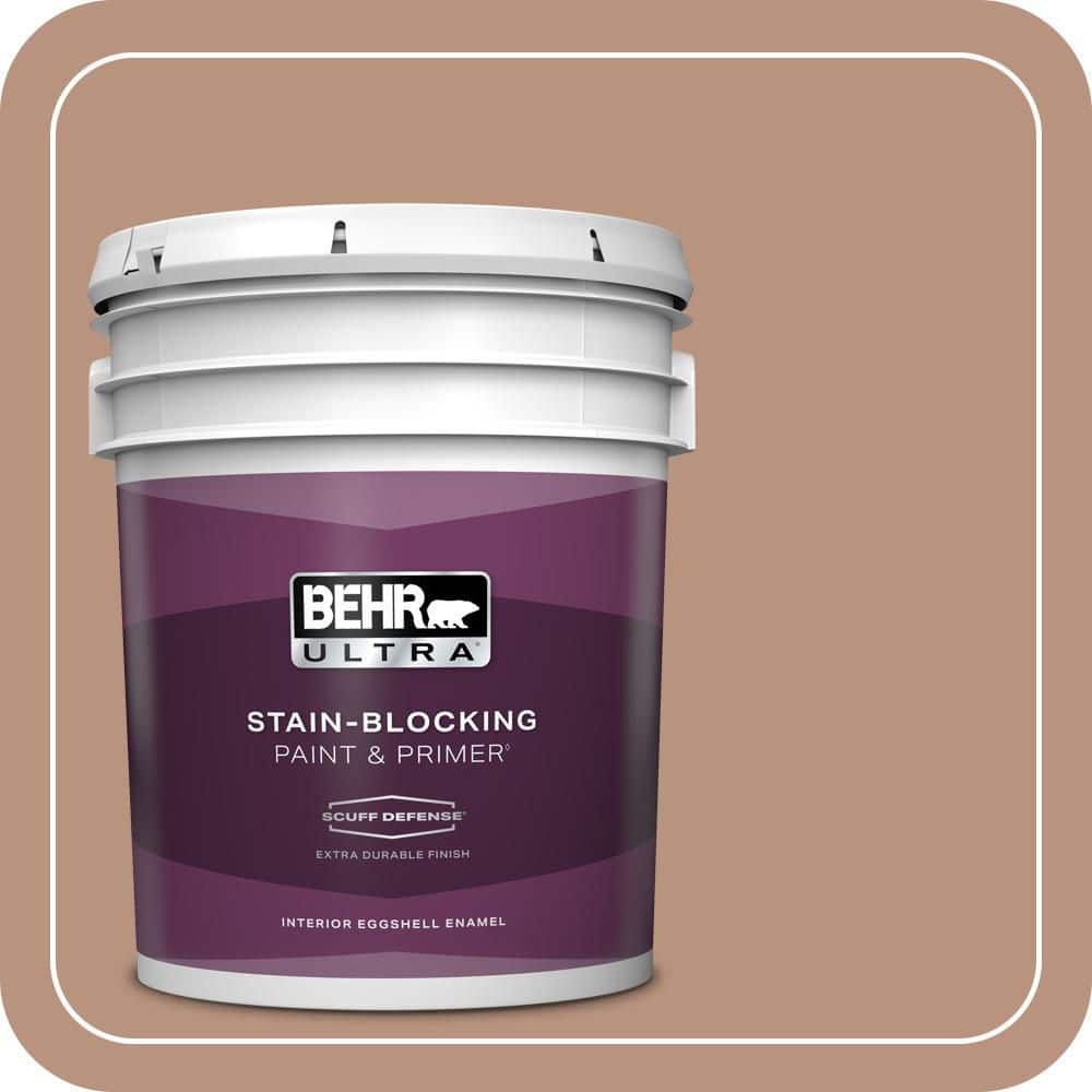 BEHR ULTRA 5 gal. #MQ1-59 Caramel Cream Extra Durable Eggshell Enamel Interior Paint & Primer