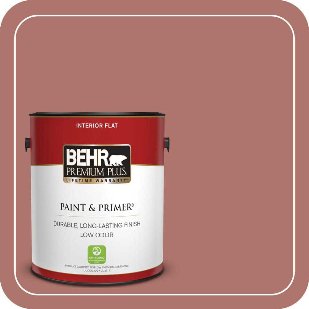 BEHR PREMIUM PLUS 1 gal. #S160-5 Hot Chili Flat Low Odor Interior Paint & Primer