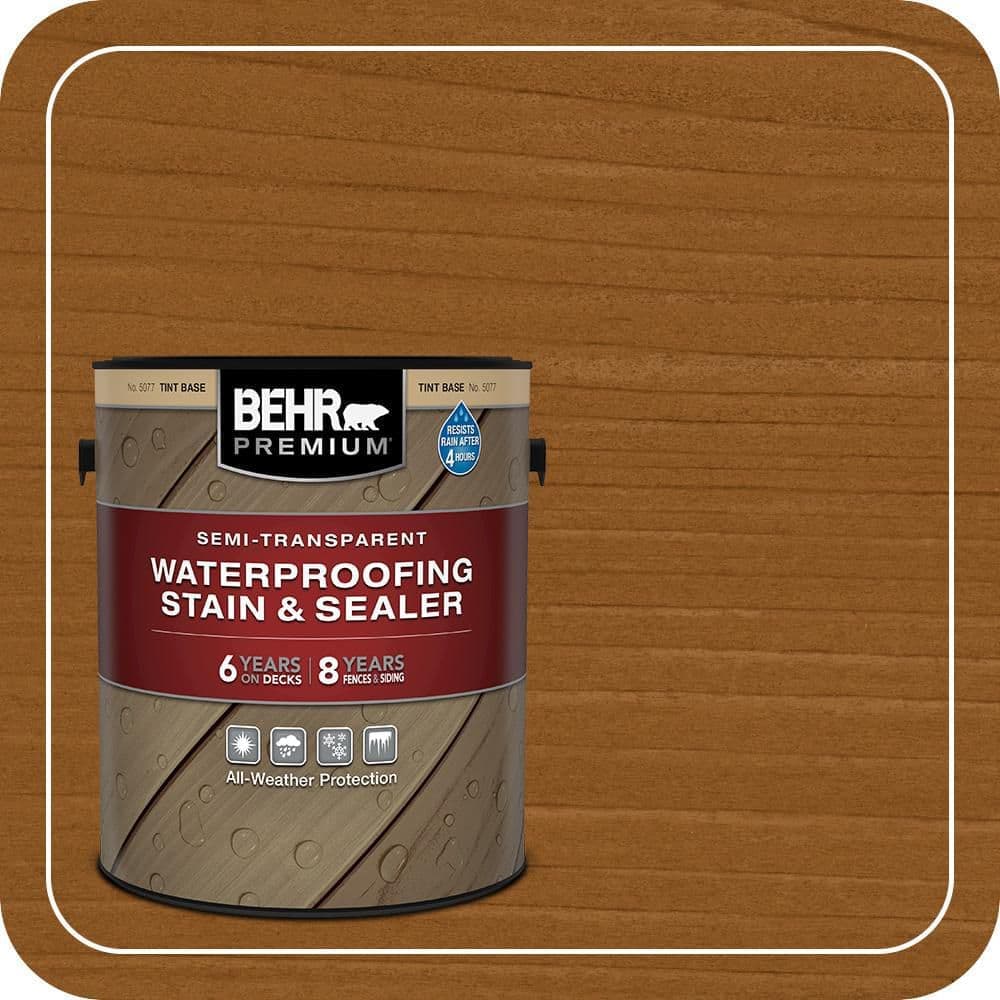 BEHR PREMIUM 1 gal. #ST-134 Curry Semi-Transparent Waterproofing Exterior Wood Stain and Sealer (1)
