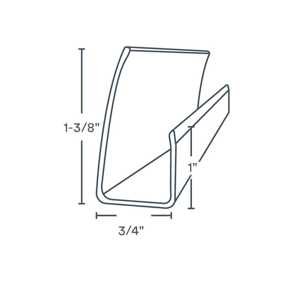 Trusscore 3/4 in. x 1-3/8 in. x 8 ft. Slatwall J Channel Gray PVC Trim (2 Per Box) (2)