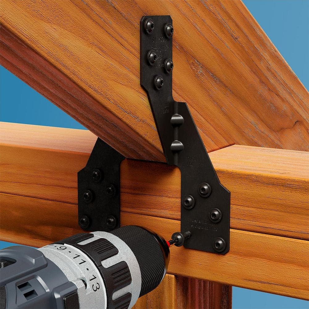 Simpson Strong-Tie Outdoor Accents Wafer-Head Connector Screw - #9 x 1-1/2 in. Double-Barrier Coating, Black (50-Qty) (3)