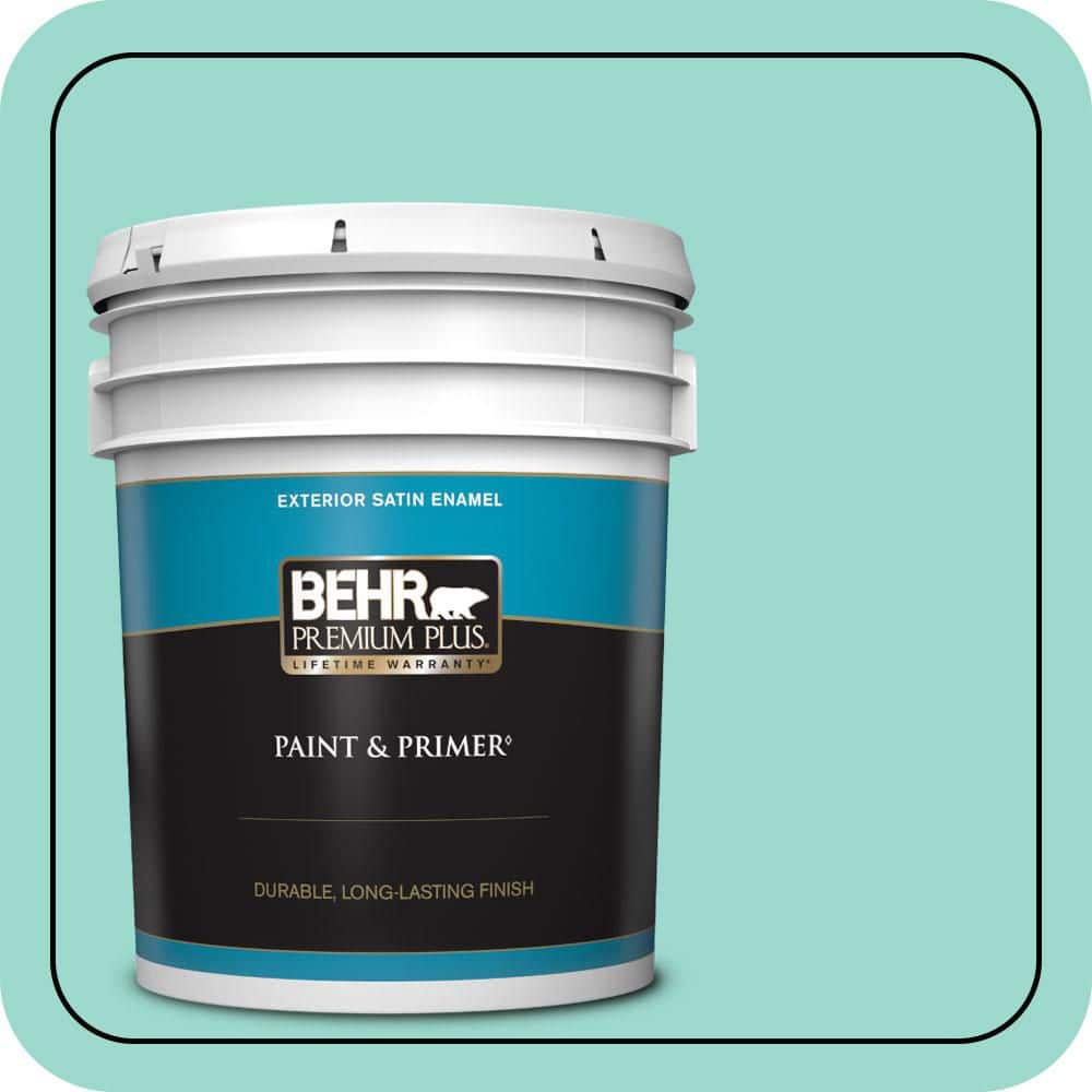 BEHR PREMIUM PLUS 5 gal. #P440-3 Fish Pond Satin Enamel Exterior Paint & Primer