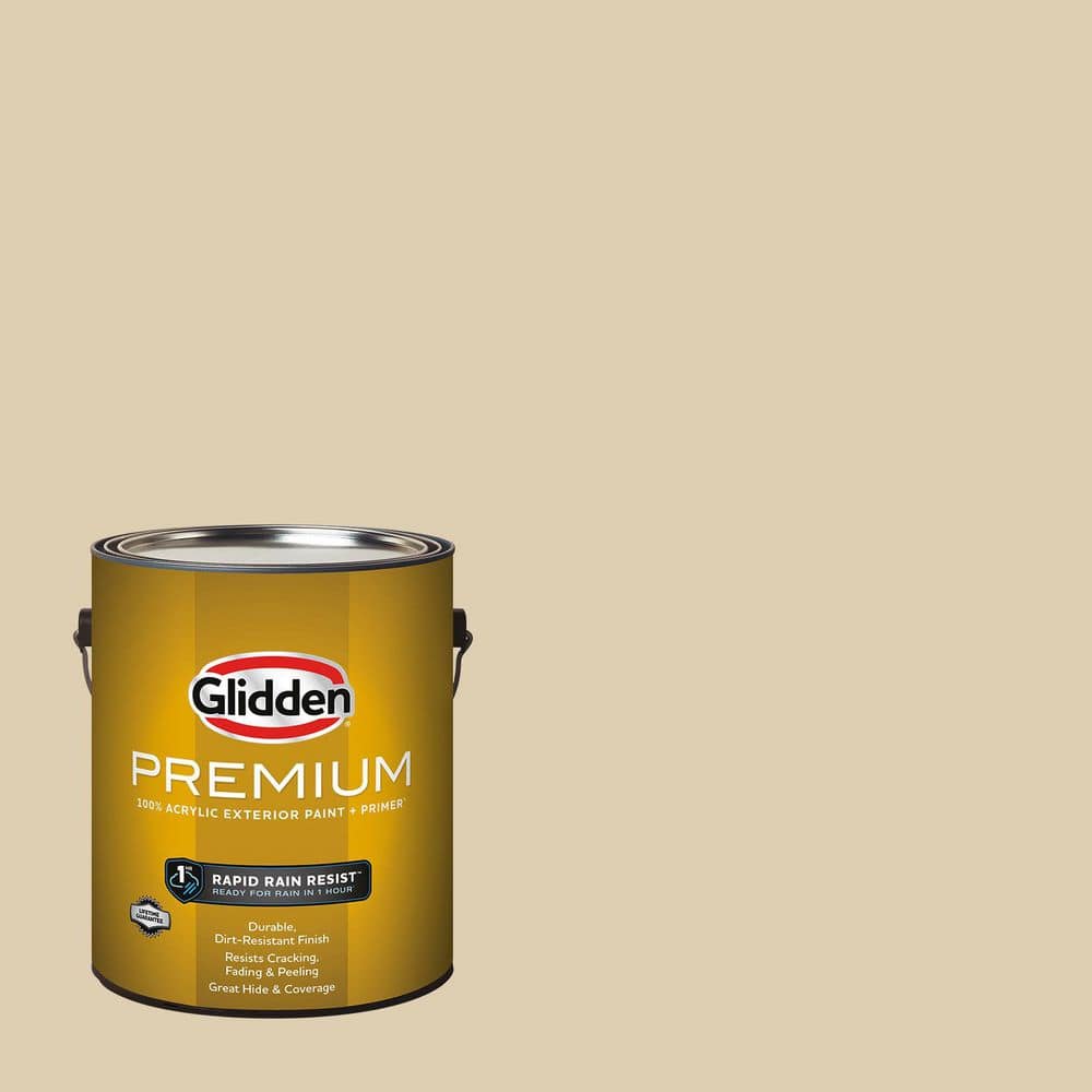 Glidden Premium 1 gal. PPG1098-3 Sand Fossil Flat Exterior Latex Paint