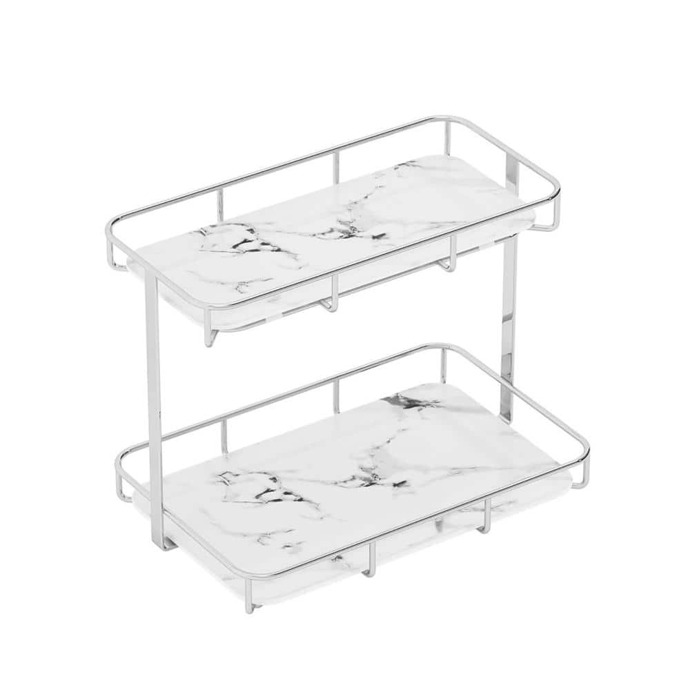Whatseaso 11.41 in. W x 10.03 in H x 7.48 in. D Stainless Steel in Sliver Over The Toilet Storage Bathroom Organizer Countertop (1)