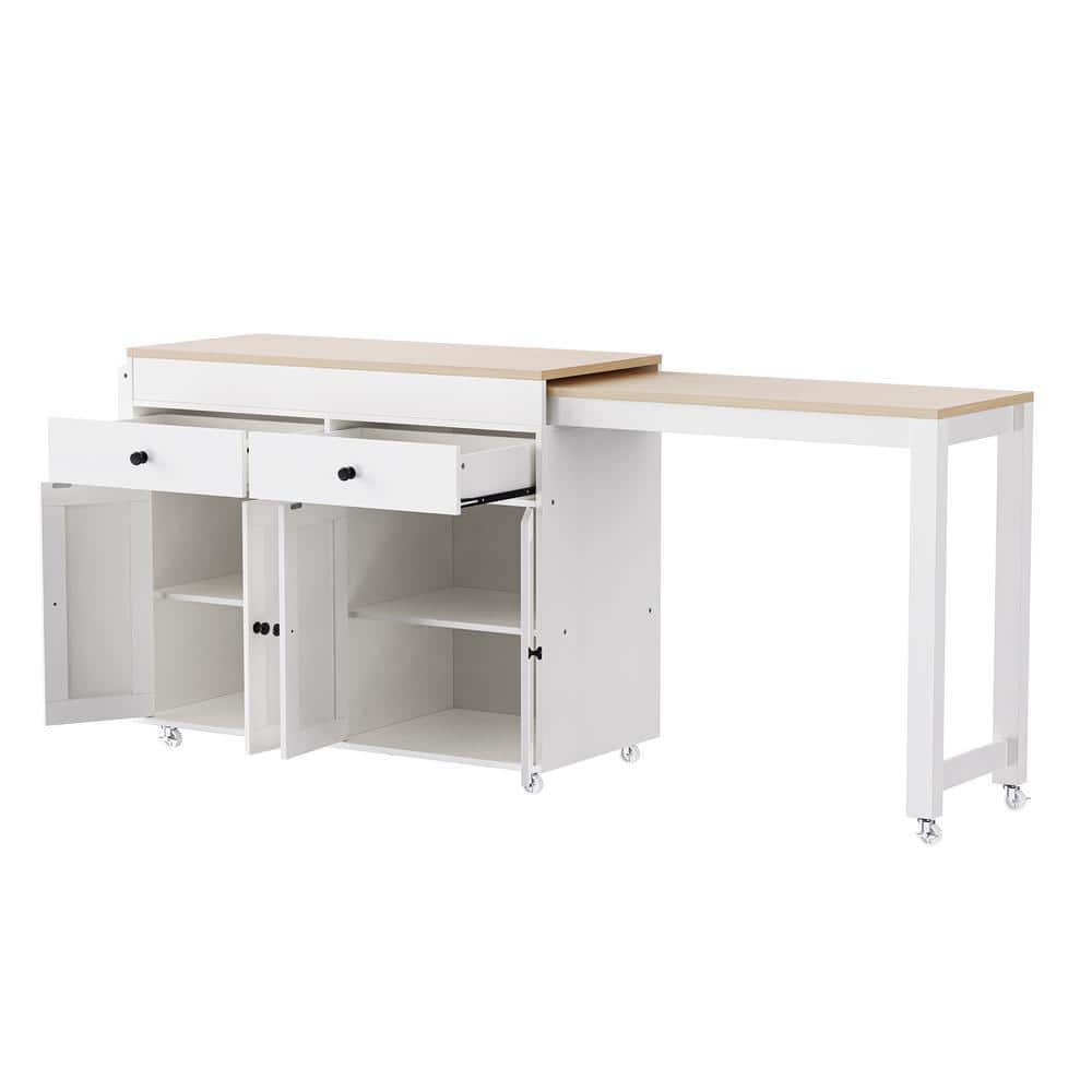 COWLOWN 44 in. W x 19.75 in. D x 36.25 in. H Bathroom White Linen Cabinet (1)