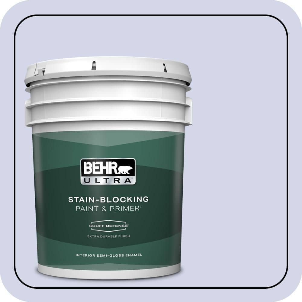BEHR ULTRA 5 gal. #620A-2 Cheerful Whisper Extra Durable Semi-Gloss Enamel Interior Paint & Primer