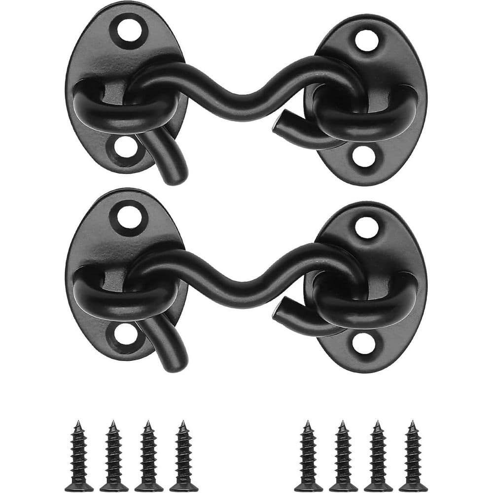 Unbranded 2 in. Hook and Eye Latch for Door Heavy Duty Privacy Lock Stainless Steel with Mounting Screws for Doors Windows Gates (1)