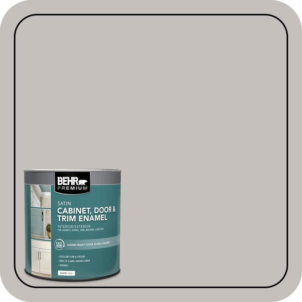 BEHR PREMIUM 1 qt. #PPU18-10 Natural Gray Satin Enamel Interior/Exterior Cabinet, Door & Trim Paint