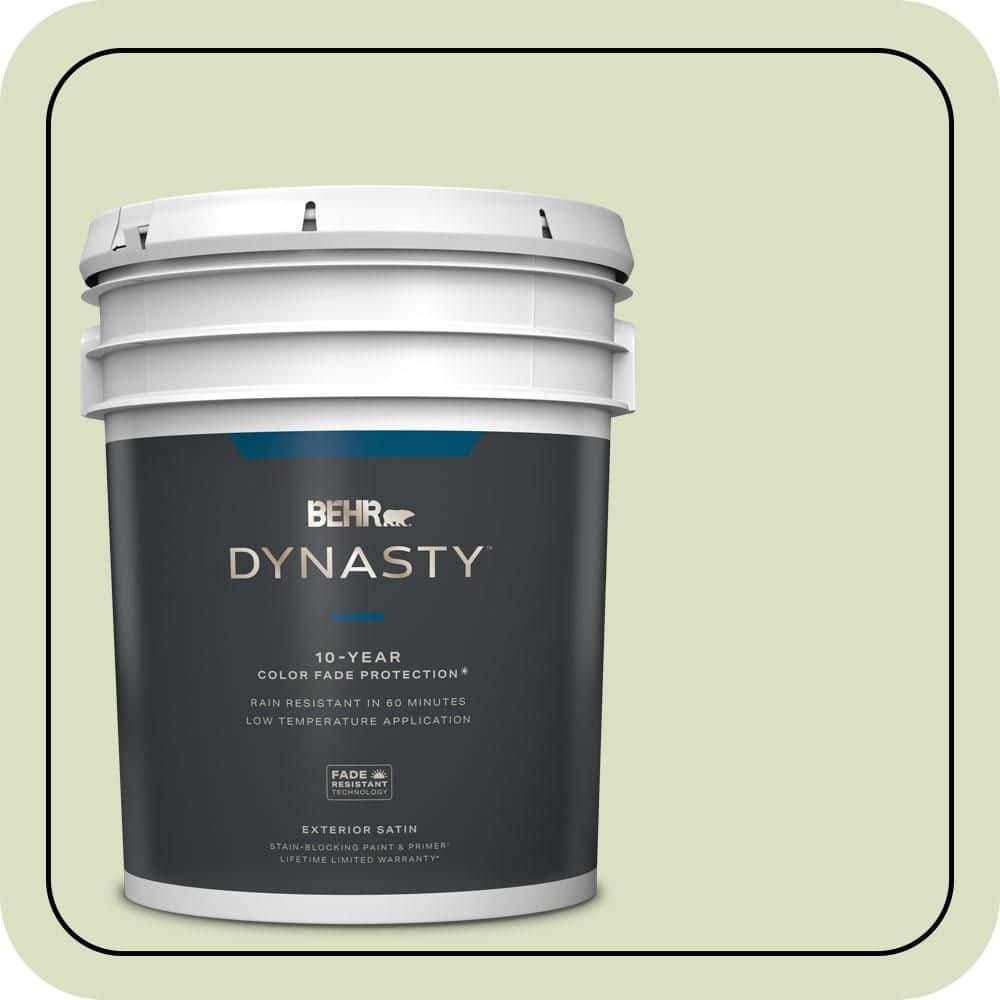 BEHR DYNASTY 5 gal. #MQ3-47 Airy Green Satin Enamel Exterior Stain-Blocking Paint & Primer
