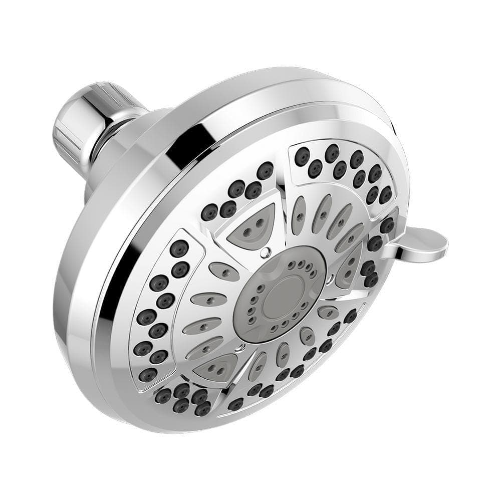 Delta 6-Spray Patterns 1.75 GPM 4.38 in. Wall Mount Fixed Shower Head in Chrome (2)