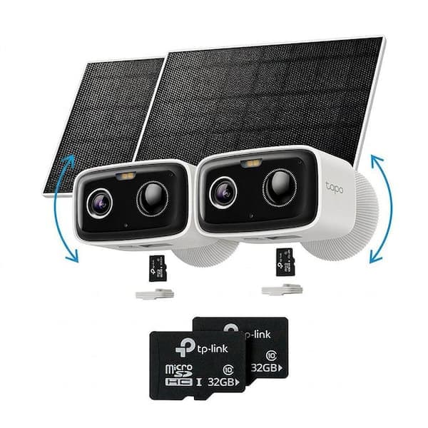 TP-LINK Tapo Full HD Outdoor Solar Charged Battery Camera with SD Card, Color Night Vision, Built In Spotlight (2-Pack) (2)