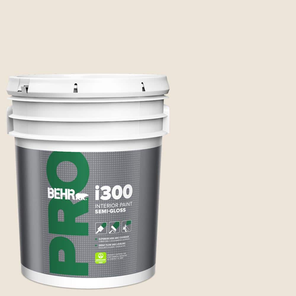 BEHR PRO 5 gal. #N300-1 Sail Cloth Semi-Gloss Interior Paint