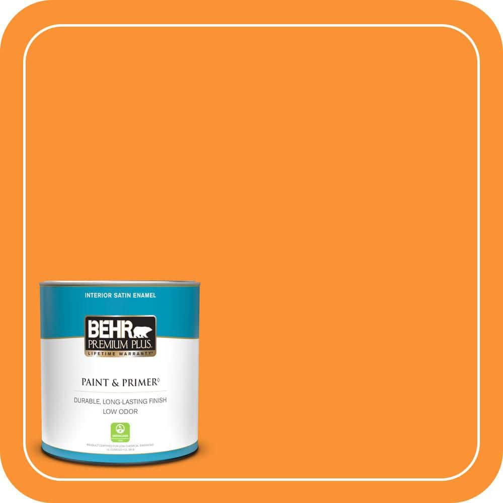 BEHR PREMIUM PLUS #P240-7 Joyful Orange Enamel Low Odor & Primer (1)