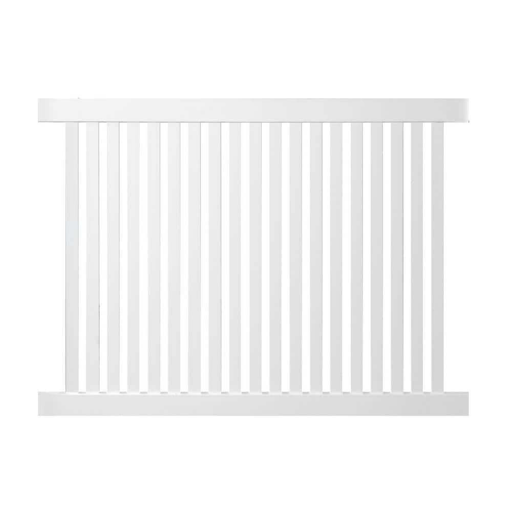 Weatherables Crestview 4 ft. H x 8 ft. W White Vinyl Pool Fence Panel