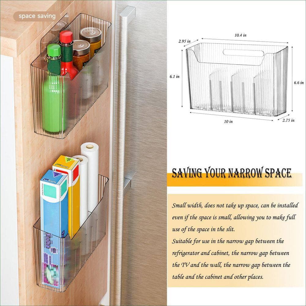 Numhew 2 Pack Adhesive Mount Clear Plastic Shower Caddy in Clear for Bathroom Narrow Spaces, Vanities, and Kitchen Storage (2)