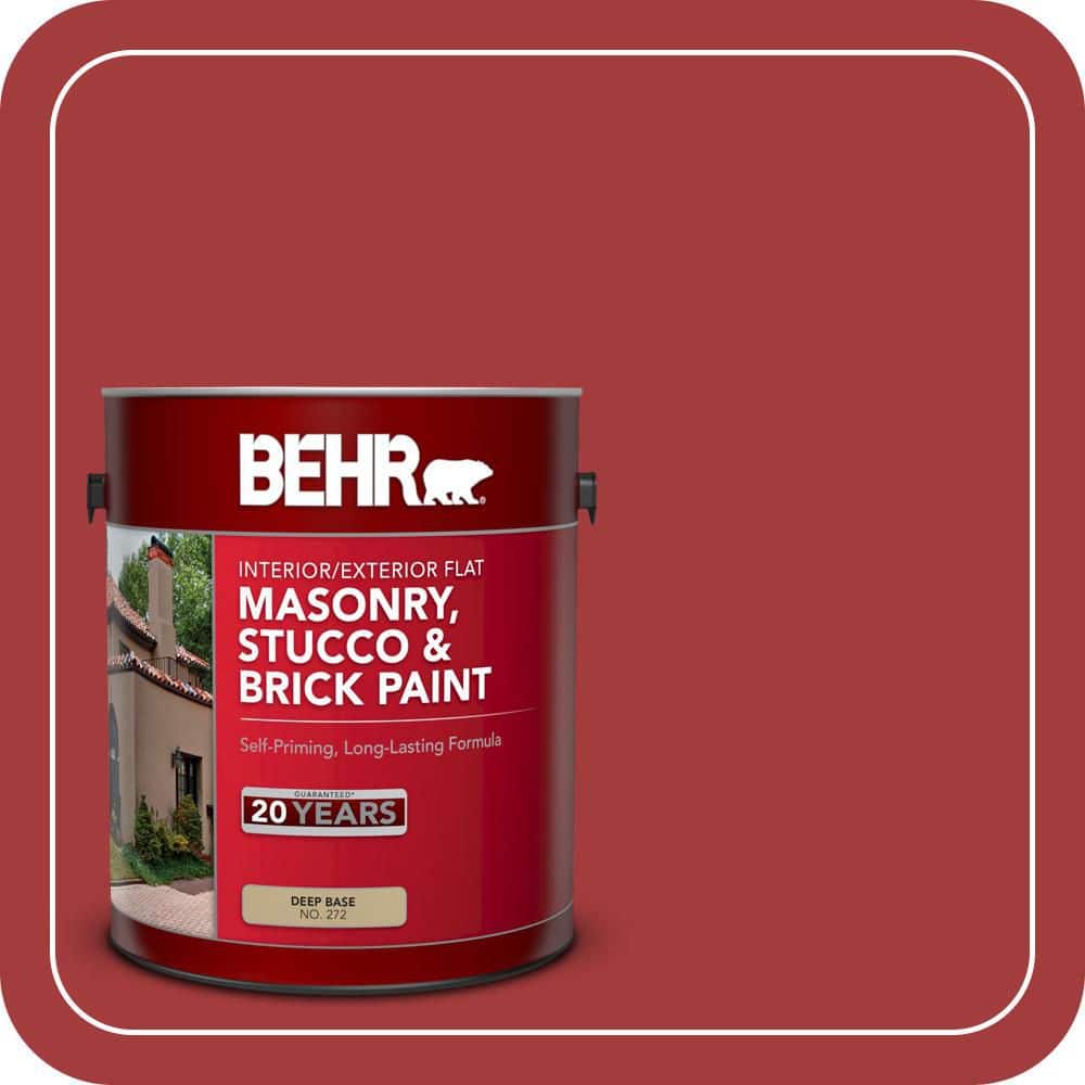 BEHR 1 Gal. #PFC-03 Red Baron Flat Interior/Exterior Masonry, Stucco and Brick Paint