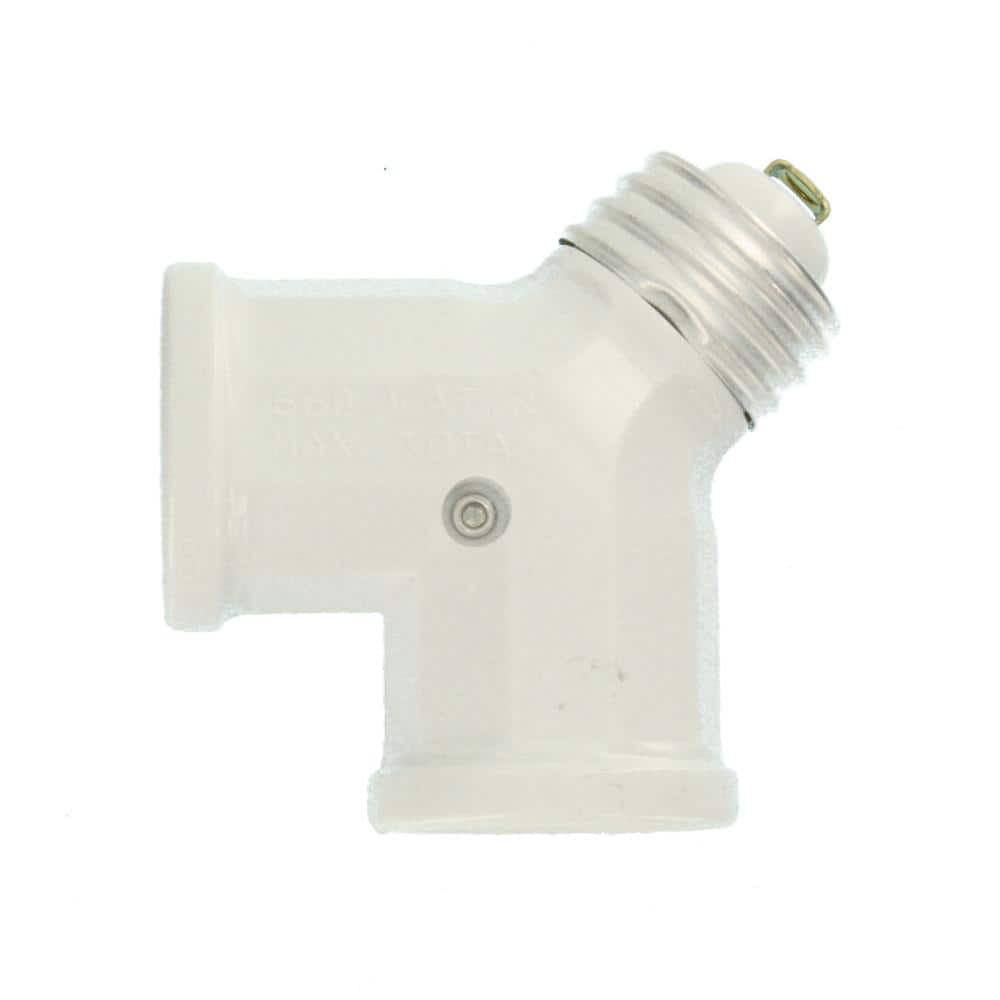 Leviton 660-Watt Keyless Twin-Socket Lamp Holder Adapter 128-W (4)