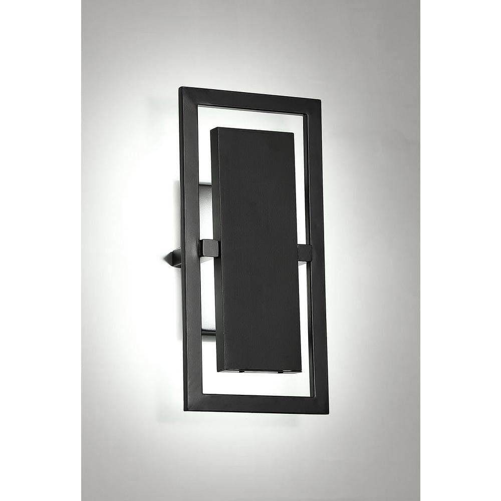 Home Decorators Collection Railford 11.5 in. 1-Light Oil Rubbed Bronze Integrated LED Outdoor Wall Light Lantern Sconce with Etched Lens (4)