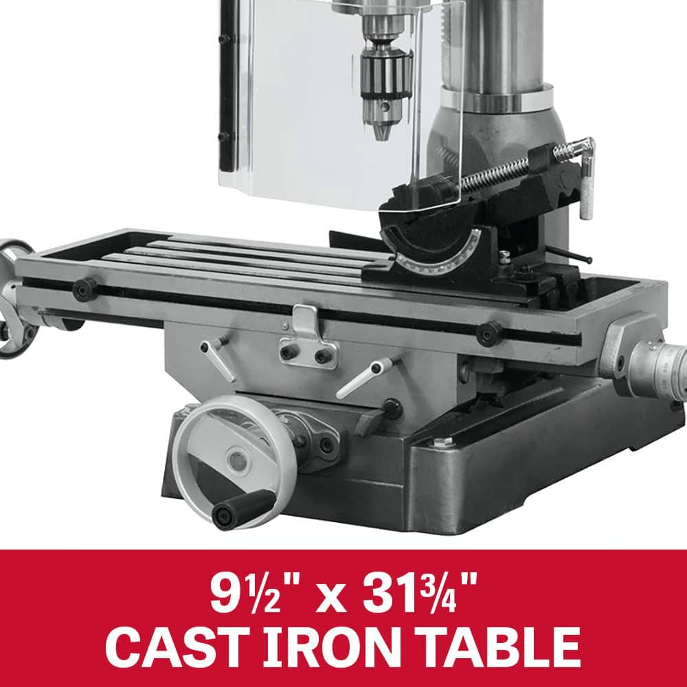 Jet 2 HP Milling/Drilling Machine with R8 Taper and Worklight, 12-Speed, 115/230-Volt, JMD-18 (3)