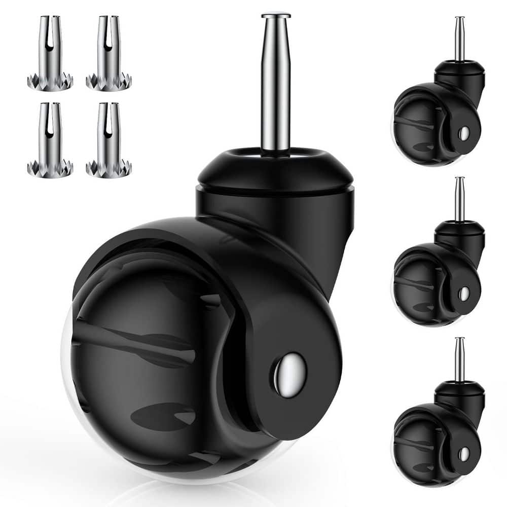 Wudkey 2 in. Ball Caster Wheels, Heavy Duty Steel Stem Casters for Furniture and Cabinet (4-Pack) (1)