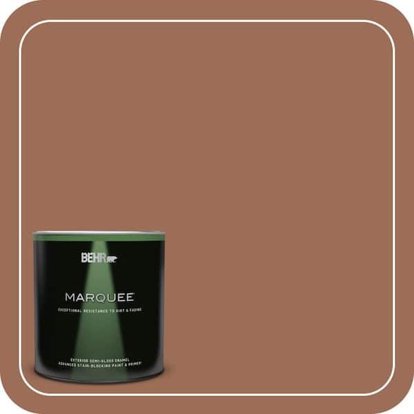 BEHR MARQUEE 1 qt. #S210-6 Cinnamon Crunch Semi-Gloss Enamel Exterior Paint & Primer (2)