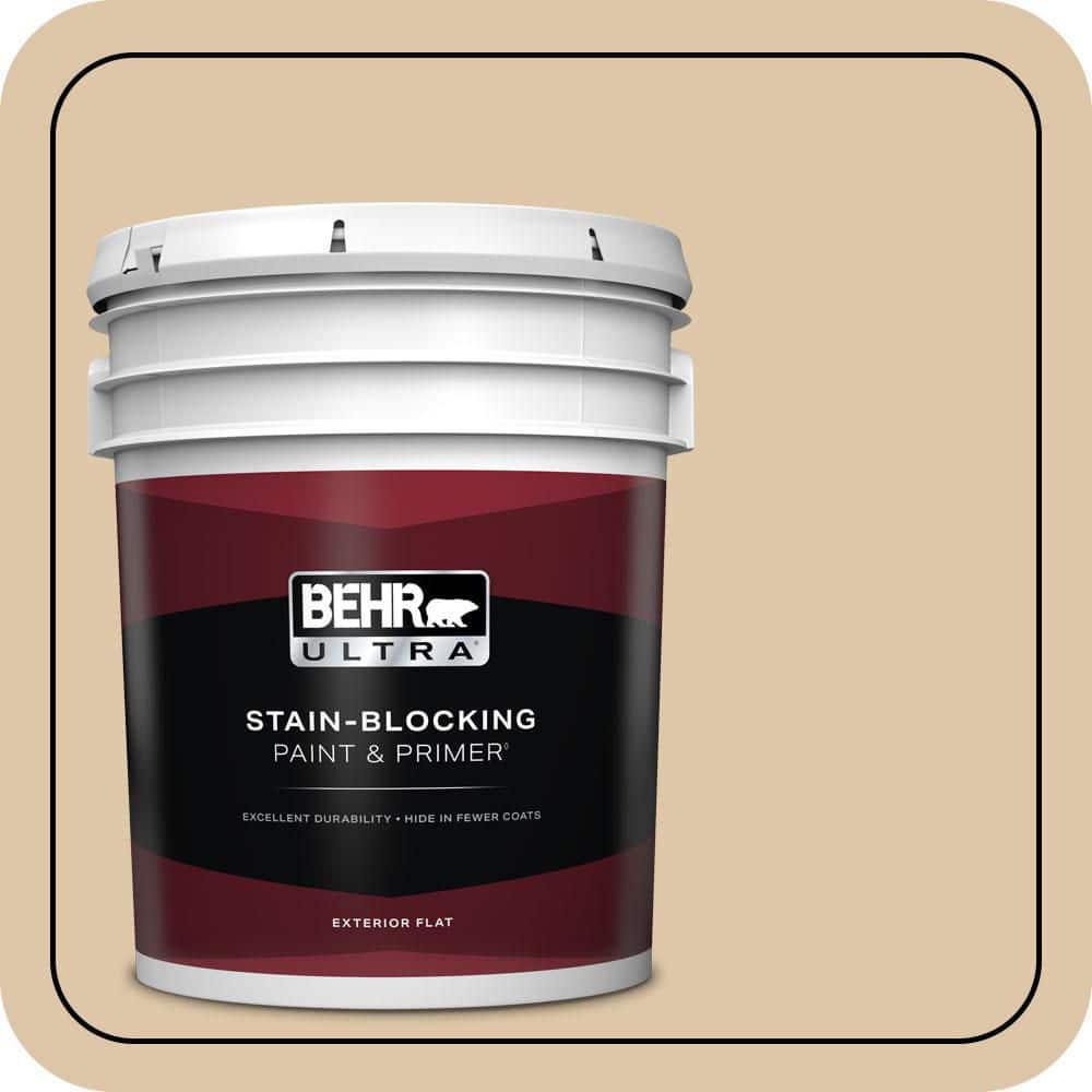 BEHR ULTRA 5 gal. #PPU4-13 Sand Motif Flat Exterior Paint & Primer