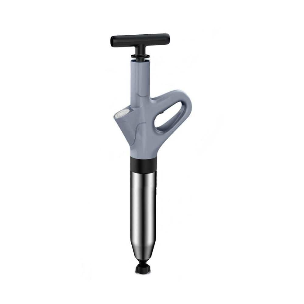 Helhom Gray High Pressure Toilet Plunger, Air Drain Blaster with Real Time Function, Heavy Duty Plunger for Bathroom