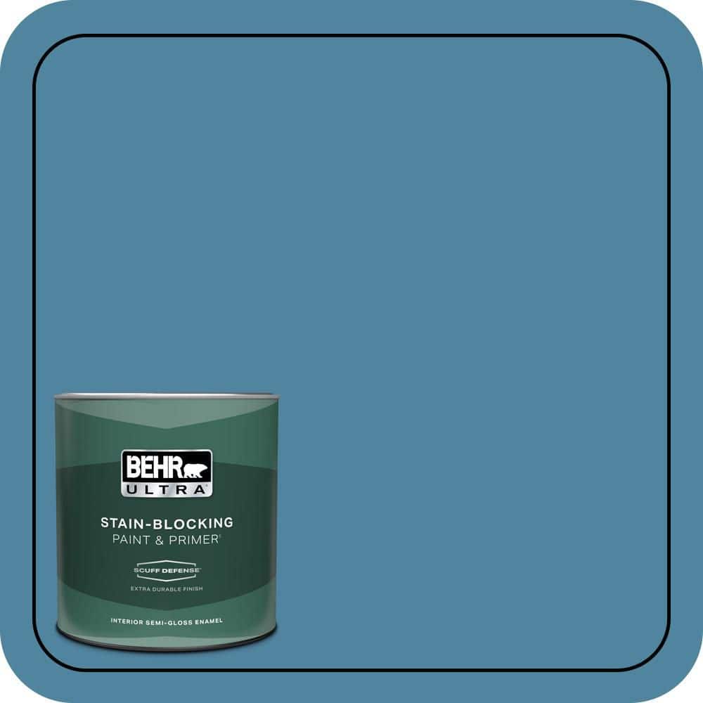 BEHR ULTRA 1 qt. #S490-5 Jay Bird Extra Durable Semi-Gloss Enamel Interior Paint & Primer