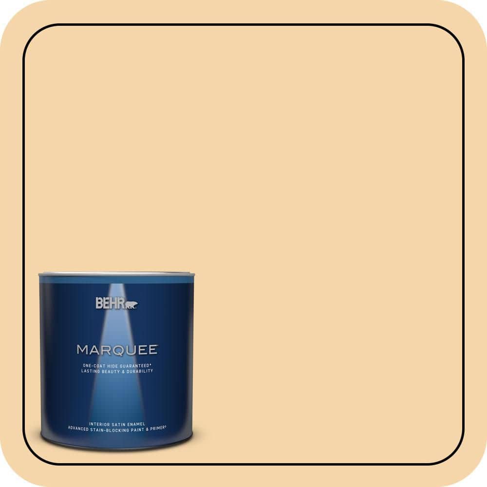 BEHR MARQUEE 1 qt. #PPU6-08 Pale Honey Satin Enamel Interior Paint & Primer