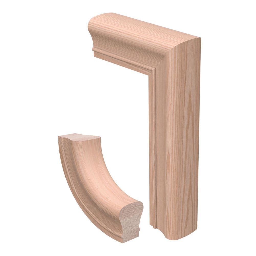 EVERMARK Stair Parts Unfinished Red Oak Straight 2-Rise Gooseneck No Cap Handrail Fitting